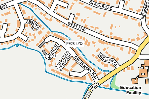 PE28 4YQ map - OS OpenMap – Local (Ordnance Survey)