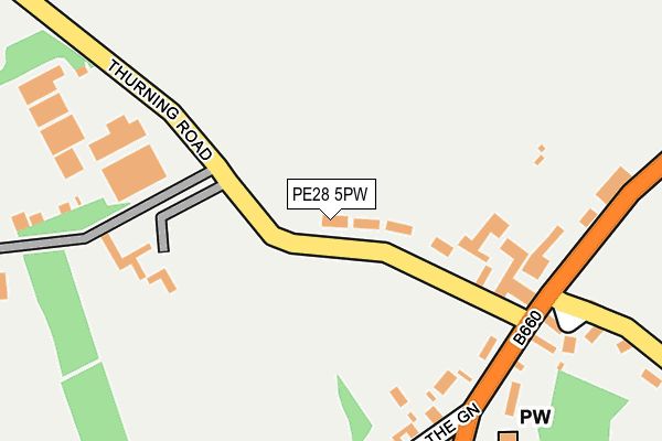 PE28 5PW map - OS OpenMap – Local (Ordnance Survey) PE28 5PW map - OS OpenMap – Local (Ordnance Survey)