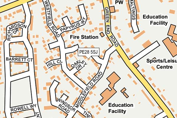 PE28 5SJ map - OS OpenMap – Local (Ordnance Survey) PE28 5SJ map - OS OpenMap – Local (Ordnance Survey)