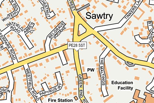 PE28 5ST map - OS OpenMap – Local (Ordnance Survey) PE28 5ST map - OS OpenMap – Local (Ordnance Survey)