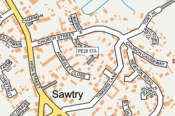 PE28 5TA map - OS OpenMap – Local (Ordnance Survey) PE28 5TA map - OS OpenMap – Local (Ordnance Survey)