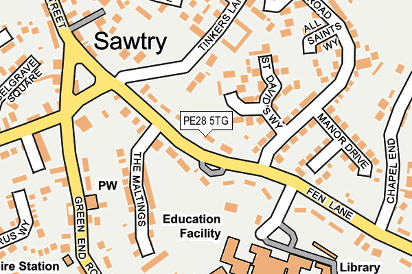 PE28 5TG map - OS OpenMap – Local (Ordnance Survey) PE28 5TG map - OS OpenMap – Local (Ordnance Survey)