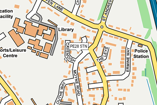 PE28 5TN map - OS OpenMap – Local (Ordnance Survey) PE28 5TN map - OS OpenMap – Local (Ordnance Survey)