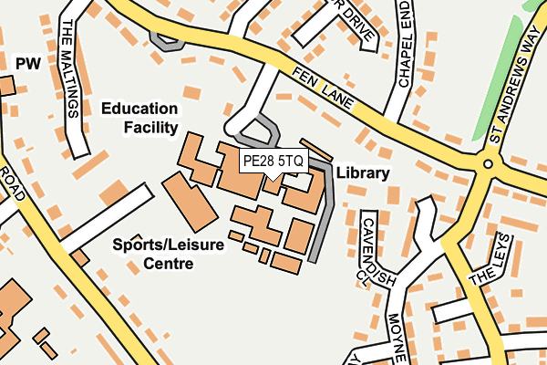 PE28 5TQ map - OS OpenMap – Local (Ordnance Survey) PE28 5TQ map - OS OpenMap – Local (Ordnance Survey)