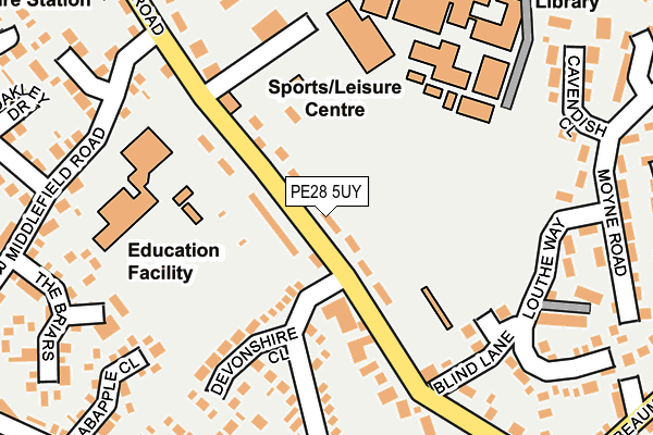 PE28 5UY map - OS OpenMap – Local (Ordnance Survey) PE28 5UY map - OS OpenMap – Local (Ordnance Survey)