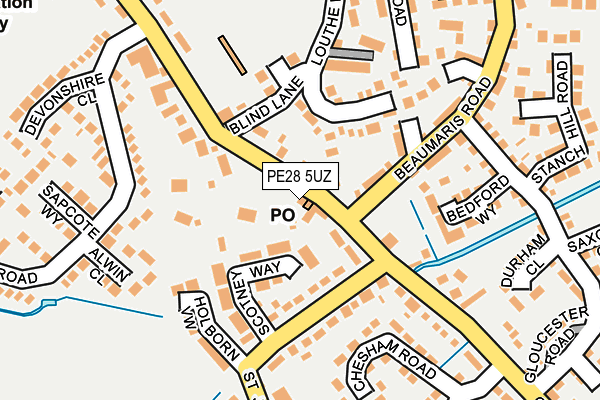 PE28 5UZ map - OS OpenMap – Local (Ordnance Survey) PE28 5UZ map - OS OpenMap – Local (Ordnance Survey)
