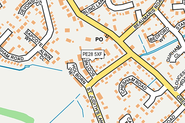 PE28 5XF map - OS OpenMap – Local (Ordnance Survey) PE28 5XF map - OS OpenMap – Local (Ordnance Survey)