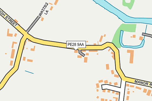 PE28 9AA map - OS OpenMap – Local (Ordnance Survey) PE28 9AA map - OS OpenMap – Local (Ordnance Survey)