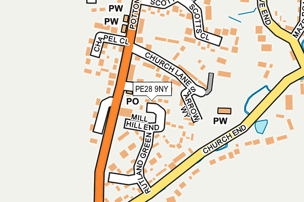 PE28 9NY map - OS OpenMap – Local (Ordnance Survey) PE28 9NY map - OS OpenMap – Local (Ordnance Survey)