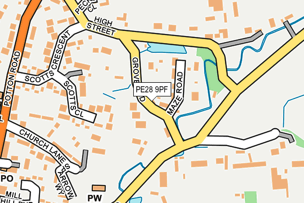PE28 9PF map - OS OpenMap – Local (Ordnance Survey) PE28 9PF map - OS OpenMap – Local (Ordnance Survey)