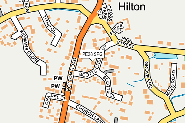 PE28 9PG map - OS OpenMap – Local (Ordnance Survey) PE28 9PG map - OS OpenMap – Local (Ordnance Survey)