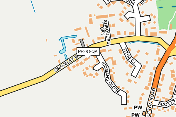 PE28 9QA map - OS OpenMap – Local (Ordnance Survey) PE28 9QA map - OS OpenMap – Local (Ordnance Survey)
