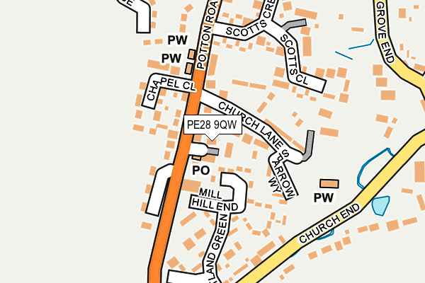PE28 9QW map - OS OpenMap – Local (Ordnance Survey) PE28 9QW map - OS OpenMap – Local (Ordnance Survey)