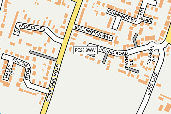 PE28 9WW map - OS OpenMap – Local (Ordnance Survey) PE28 9WW map - OS OpenMap – Local (Ordnance Survey)
