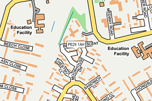 PE29 1AH map - OS OpenMap – Local (Ordnance Survey) PE29 1AH map - OS OpenMap – Local (Ordnance Survey)
