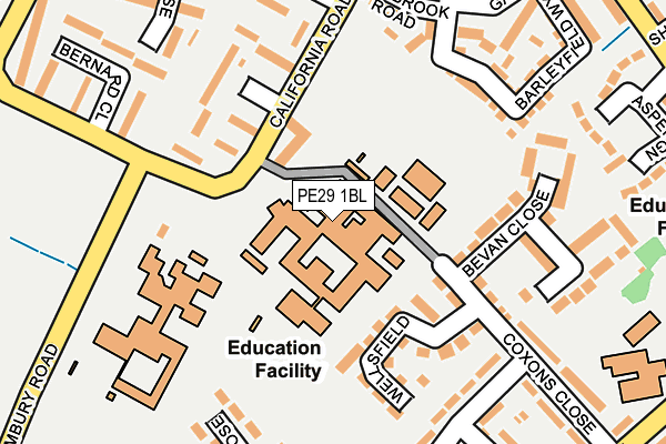 PE29 1BL map - OS OpenMap – Local (Ordnance Survey) PE29 1BL map - OS OpenMap – Local (Ordnance Survey)
