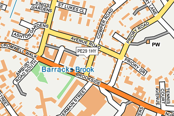 PE29 1HY map - OS OpenMap – Local (Ordnance Survey)