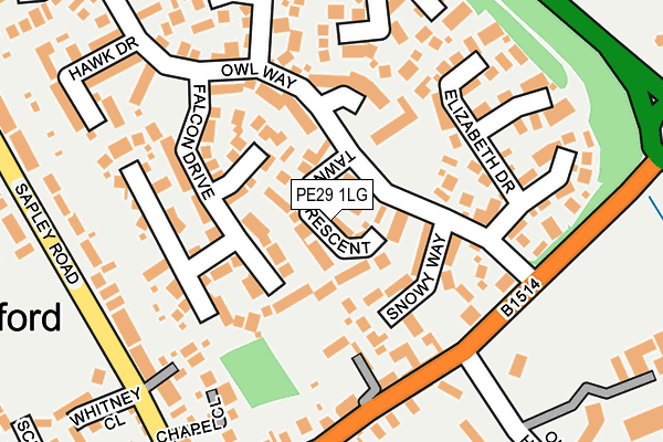 PE29 1LG map - OS OpenMap – Local (Ordnance Survey) PE29 1LG map - OS OpenMap – Local (Ordnance Survey)