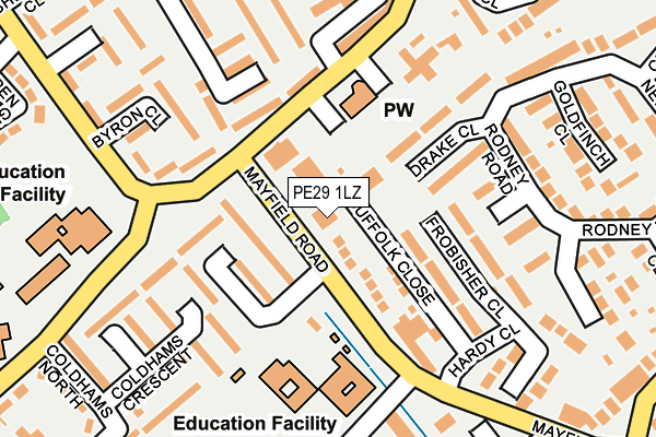 PE29 1LZ map - OS OpenMap – Local (Ordnance Survey) PE29 1LZ map - OS OpenMap – Local (Ordnance Survey)