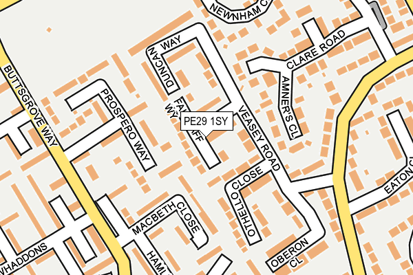 PE29 1SY map - OS OpenMap – Local (Ordnance Survey) PE29 1SY map - OS OpenMap – Local (Ordnance Survey)