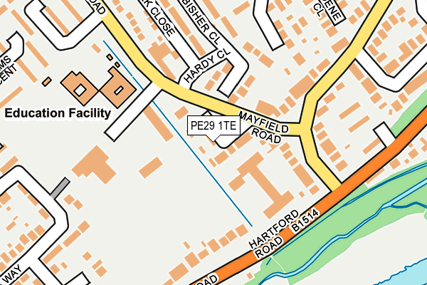PE29 1TE map - OS OpenMap – Local (Ordnance Survey) PE29 1TE map - OS OpenMap – Local (Ordnance Survey)