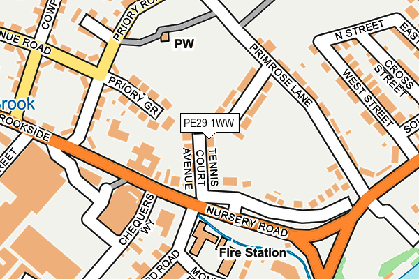 PE29 1WW map - OS OpenMap – Local (Ordnance Survey) PE29 1WW map - OS OpenMap – Local (Ordnance Survey)