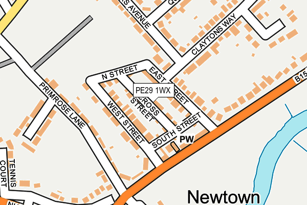 PE29 1WX map - OS OpenMap – Local (Ordnance Survey) PE29 1WX map - OS OpenMap – Local (Ordnance Survey)