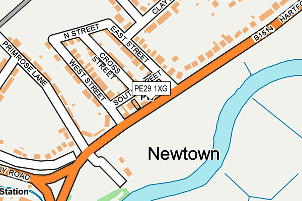 PE29 1XG map - OS OpenMap – Local (Ordnance Survey) PE29 1XG map - OS OpenMap – Local (Ordnance Survey)
