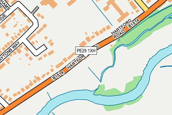 PE29 1XH map - OS OpenMap – Local (Ordnance Survey) PE29 1XH map - OS OpenMap – Local (Ordnance Survey)