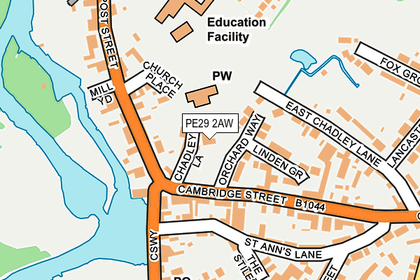 PE29 2AW map - OS OpenMap – Local (Ordnance Survey) PE29 2AW map - OS OpenMap – Local (Ordnance Survey)