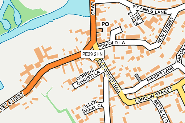 PE29 2HN map - OS OpenMap – Local (Ordnance Survey) PE29 2HN map - OS OpenMap – Local (Ordnance Survey)