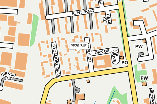 PE29 7JE map - OS OpenMap – Local (Ordnance Survey) PE29 7JE map - OS OpenMap – Local (Ordnance Survey)