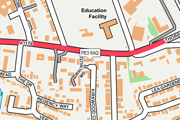 PE3 6AQ map - OS OpenMap – Local (Ordnance Survey)