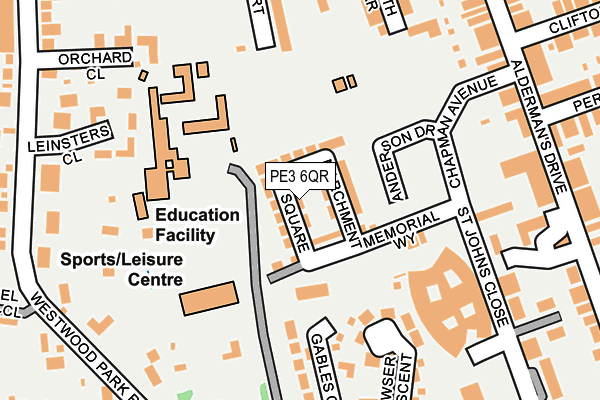 PE3 6QR map - OS OpenMap – Local (Ordnance Survey)