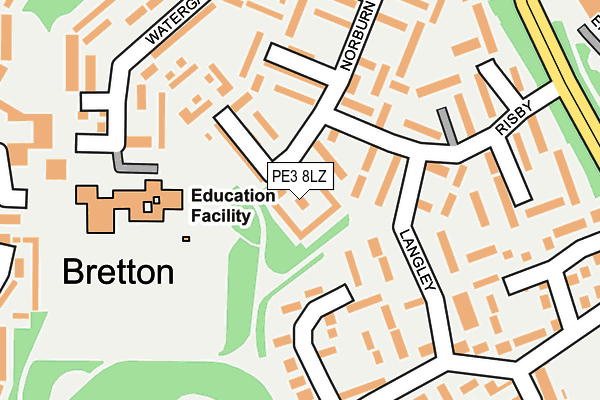 PE3 8LZ map - OS OpenMap – Local (Ordnance Survey)