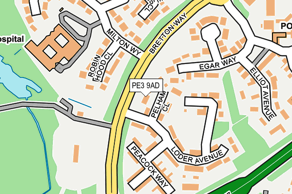 PE3 9AD map - OS OpenMap – Local (Ordnance Survey) PE3 9AD map - OS OpenMap – Local (Ordnance Survey)