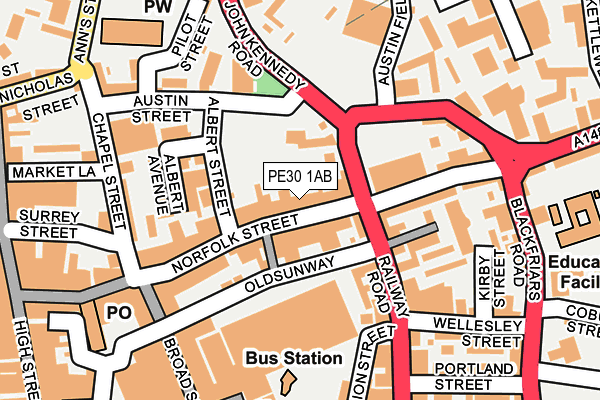 PE30 1AB map - OS OpenMap – Local (Ordnance Survey) PE30 1AB map - OS OpenMap – Local (Ordnance Survey)