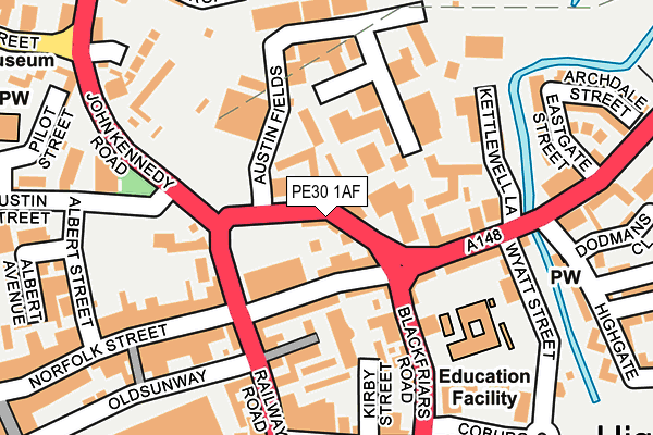 PE30 1AF map - OS OpenMap – Local (Ordnance Survey) PE30 1AF map - OS OpenMap – Local (Ordnance Survey)