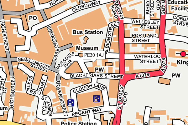 PE30 1AJ map - OS OpenMap – Local (Ordnance Survey) PE30 1AJ map - OS OpenMap – Local (Ordnance Survey)