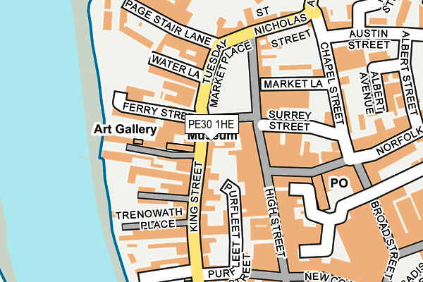 PE30 1HE map - OS OpenMap – Local (Ordnance Survey)