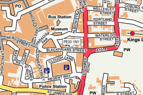 PE30 1NY map - OS OpenMap – Local (Ordnance Survey)