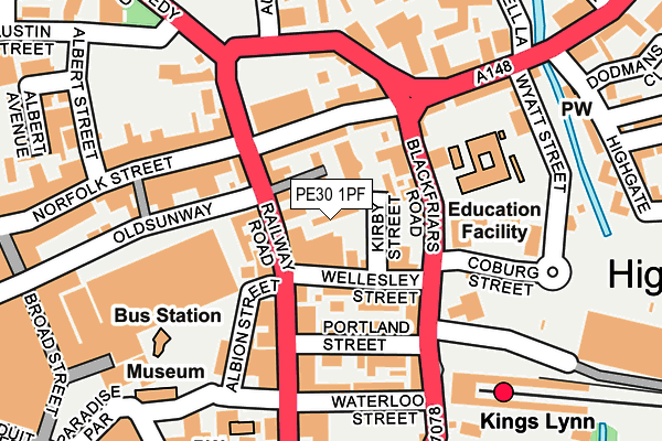 PE30 1PF map - OS OpenMap – Local (Ordnance Survey) PE30 1PF map - OS OpenMap – Local (Ordnance Survey)