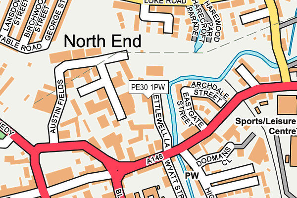 PE30 1PW map - OS OpenMap – Local (Ordnance Survey)