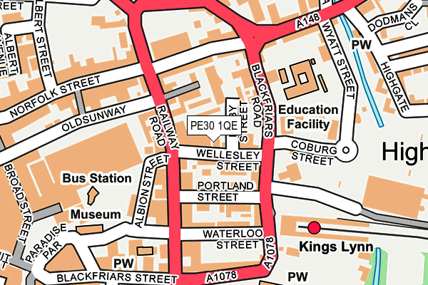 PE30 1QE map - OS OpenMap – Local (Ordnance Survey) PE30 1QE map - OS OpenMap – Local (Ordnance Survey)