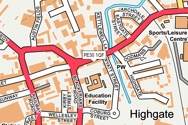 PE30 1QF map - OS OpenMap – Local (Ordnance Survey) PE30 1QF map - OS OpenMap – Local (Ordnance Survey)