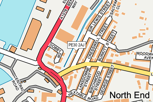 PE30 2AJ map - OS OpenMap – Local (Ordnance Survey)