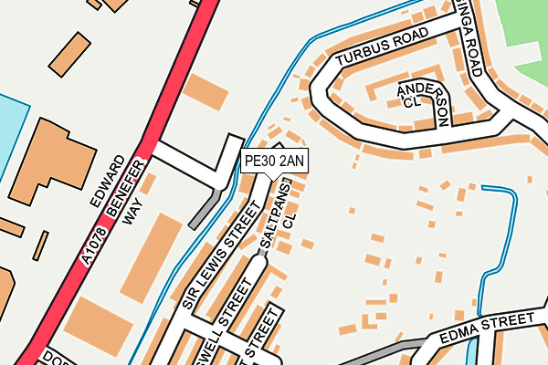 PE30 2AN map - OS OpenMap – Local (Ordnance Survey) PE30 2AN map - OS OpenMap – Local (Ordnance Survey)