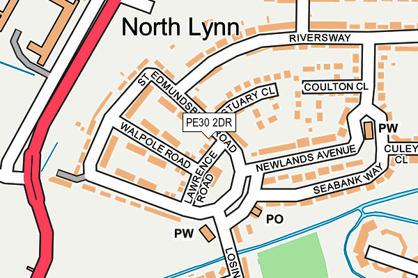PE30 2DR map - OS OpenMap – Local (Ordnance Survey)