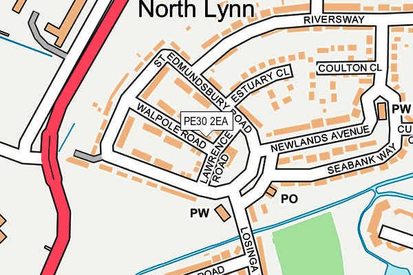 PE30 2EA map - OS OpenMap – Local (Ordnance Survey) PE30 2EA map - OS OpenMap – Local (Ordnance Survey)