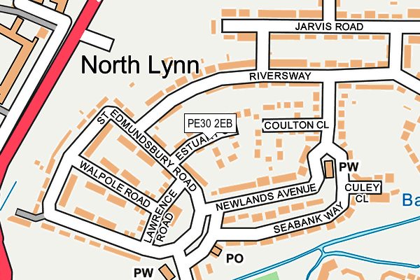 PE30 2EB map - OS OpenMap – Local (Ordnance Survey)